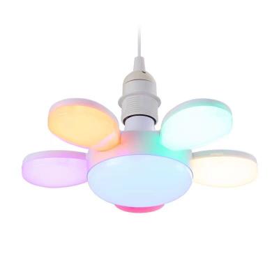 China INDOOR new design led flower fan E27/B22 bulb have single color and colorful lights 5+1 bulb for sale