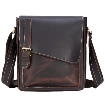 China Vintage TIDING OEM Genuine Leather Cross - Body Satchel Bag Small Messenger Cross Body Bag for sale