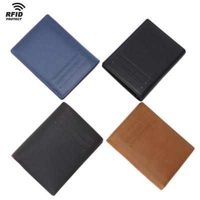 China Custom Minimalist Custom Tiding Logo Men RFID Vertical 12 Card Bifold Genuine Leather Wallet For Man for sale