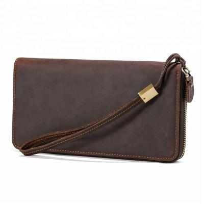 China Wholesale Handmade RFID Mens Purse Phone Long Bags Male Clutch Wallets for sale