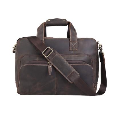 China High Quality Tiding in Stock Vintage Full Grain Laptop Briefcase Genuine Leather Messenger Bag Business Men Office Men's Briefcase for sale