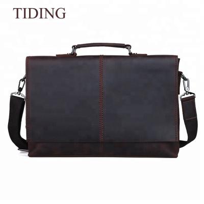 China High Quality Tiding Grain Briefcase Leather Soft Full Business Bag Laptop Messenger Bag for sale