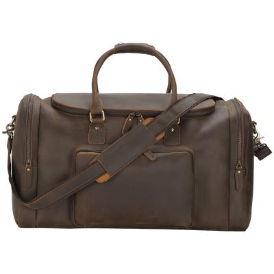 China Genuine Vintage TIDING Genuine Leather Travel Bag Large Capacity Cowhide Duffel BagLarge for Man for sale