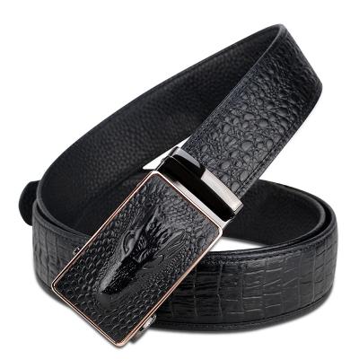 China Luxury Elegant Crocodile Pattern TIDING Brand Fashion Cowhide Genuine Leather Belt For Man for sale