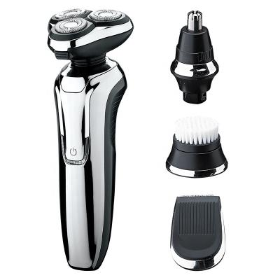 China Hot Sales Ipx7 Triple Blade Waterproof Washable Professional Rechargeable Rotary Men's Electric Shaver Razor for sale