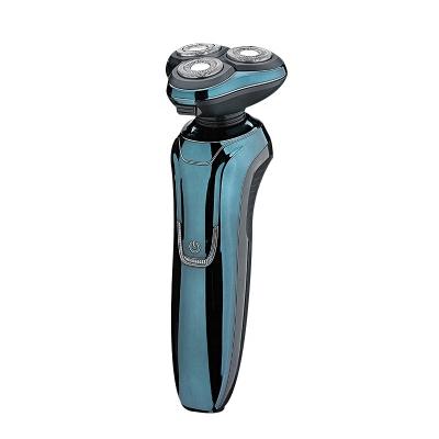 China Hot Sales Ipx7 Triple Blade Waterproof Washable Professional Rechargeable Rotary Men's Electric Shaver Razor for sale