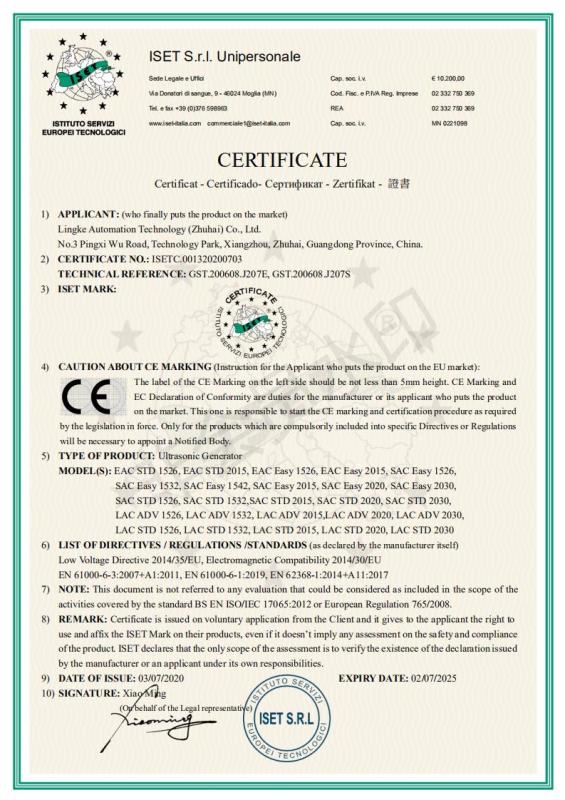 CE - LINGKE ULTRASONICS CO., LTD