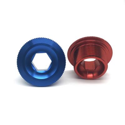 China Pan CNC Turning Aluminum Alloy External Black Blue Red Silvery Crank Gold Hex Wire Fixed Screw Bolt For Bicycle for sale