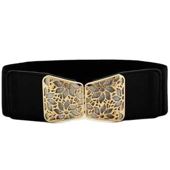 China Women Metal Stretch Chain Belt Elastic Gold Fashion Skinny Waist Belt for sale