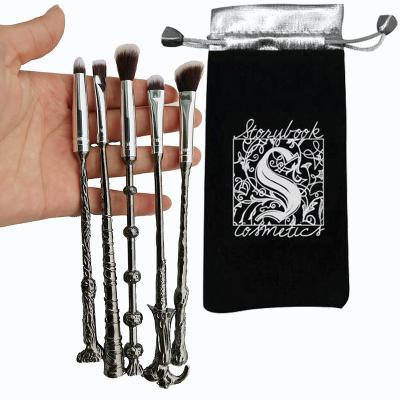 China Makes Apply Makeup Harry Potter Magic Wand Brushes 5pcs Logo Premium Eyes Makeup Brush Custom Made Set Professional Logo for sale