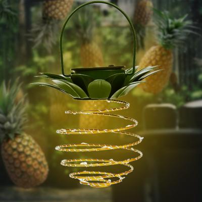 China Solar Garden LED Pineapple Lights Solar Powered Garden Lights Outdoor Decoration Hanging Lantern for sale