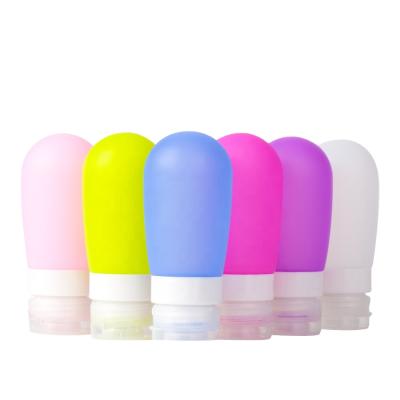 China Travel Accessories Novelty 3pcs/1 Set 38ml 60ml 80ml Small Travel Kit Packing Press Bottle For Lotion Shampoo Empty Bath Silicone Sample Containers for sale