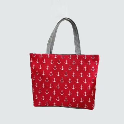 China Customized zipper closure 2022 capacity canvas fashion student handbag female printed shopping tote bag new large for sale