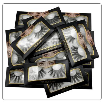 China Galmour Thick False Mink Eyelashes 25mm OEM 6D Volume Eyelash Strip Faux Mink Lashes Vendor for sale