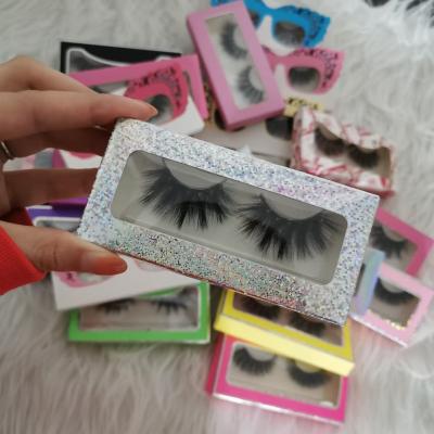 China Wholesale Thick Real Mink Lashes Handmade 3d Mink Eyelashes Lashes Packaging Box 25mm Private Label for sale