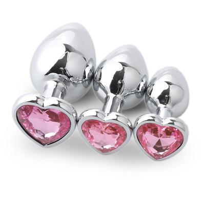 China Strong And Sturdy Adult Gift Stainless Metal With Jewel Anal Plug Set Fitness Crystal Jewelry Butt Plug Anal Dilator Women for sale