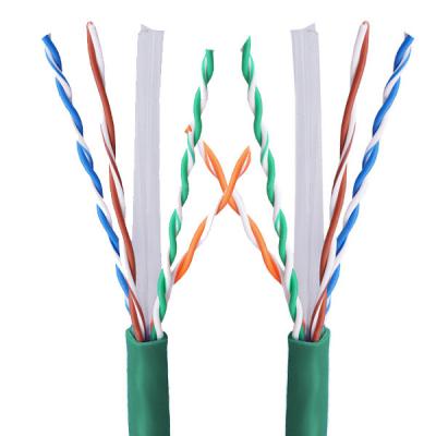 Cina Ethernet UTP CAT6 Cavo 4 coppie Giacca in PVC verde Non blindato 1000FT in vendita