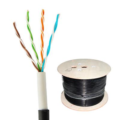 China UTP Cat 5e Lan Cable Outdoor Network Cable Solid 24AWG PE+PVC Waterproof 1000FT for sale