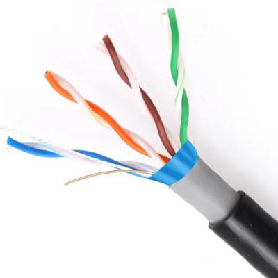 China 0.515mm Copper Solid Outdoor Black PE PVC Cable IEC61a156-5 CAT5E FTP 24AWG for sale