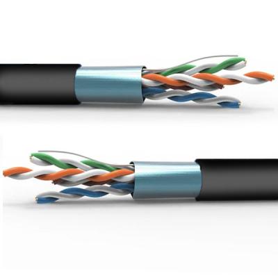 China 24AWG CAT5E FTP Outdoor PE Cable 100% Copper Solid Pass Fluke for sale