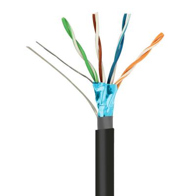 China 24 AWG 100MHz CAT5E FTP CAT5E Cable exterior PE 0,47 mm Pasado de cobre sólido Fluke 1000Ft en venta