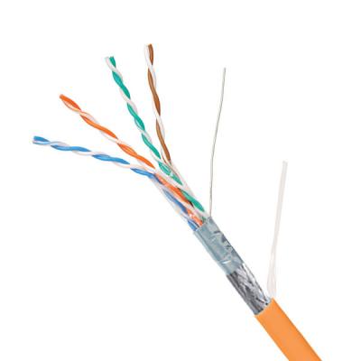 China 100MHz 500Ft CAT5E SFTP Lan kabel 24AWG met oranje LSZH jas Te koop