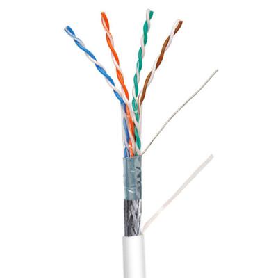 Chine 500FT Cat5e SFTP étalonné en PVC blanc avec une veste solide câble réseau Ethernet à vendre