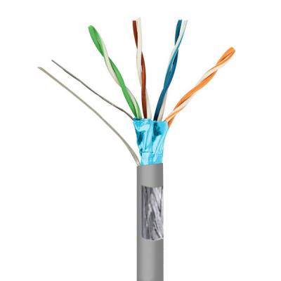 China 1000FT CAT5E SFTP 24AWG 100MHz Grey PVC Jacket High Speed Shielded Lan Cable for sale