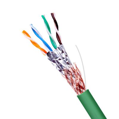 China Green SFTP CAT5E Cable 0.510mm Copper LSZH Cable Expend To 350Hz 24AWG for sale