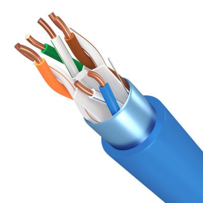 China Blue LSZH Jacket FTP CAT6 Cable 23AWG Bare Copper 1000FT 1gbps Cable for sale