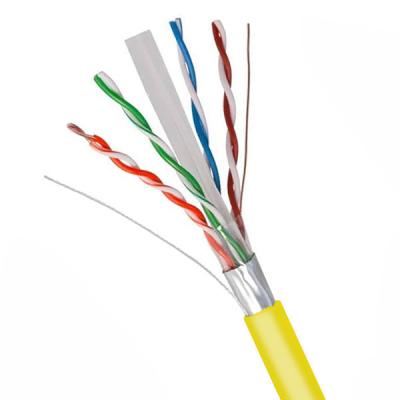 China PVC Jacket Cat6 FTP 23AWG Bare Kupfer Lan Kabel mit Gelber Jacke 1000FT zu verkaufen