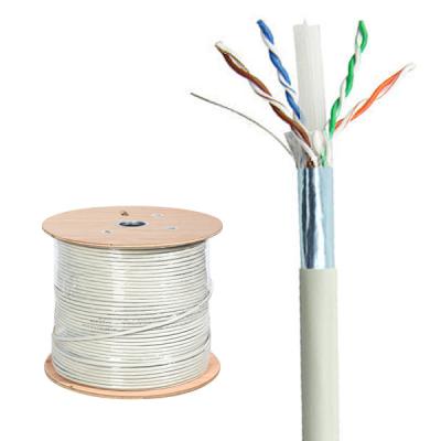 China White PVC Jacket Network Shielded Cable 250MHz 1000FT Cat6 FTP 23AWG for sale