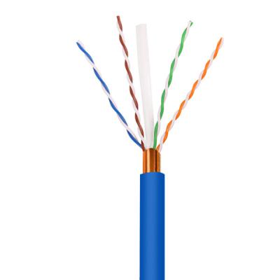 China Blue PVC Jacketed FTP CAT6 Cable 0.55mm Solid Copper 1Gbps Network Cable for sale