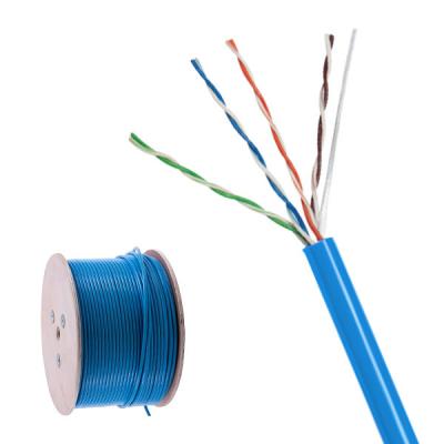 中国 銅 23AWG UTP CAT6Aケーブル CMR プラニウムケーブル ブルー PVC ジャケット 500MHz 1000フィート 販売のため