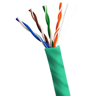 China PVC Jacket UTP CMP CAT6A Plenum 1000ft 23AWG 10Gbps For Green Jacket for sale