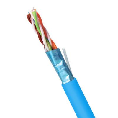 China 500MHz 23AWG FFTP CAT6A Cable Blue PVC Jacketed Cable FUTP Cable for sale