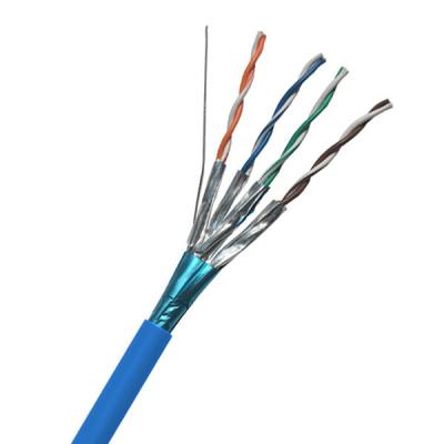 China 23AWG FFTP CAT6A Cable Blue LSZH 10Gbps High Speed Network Cable 1000Ft for sale