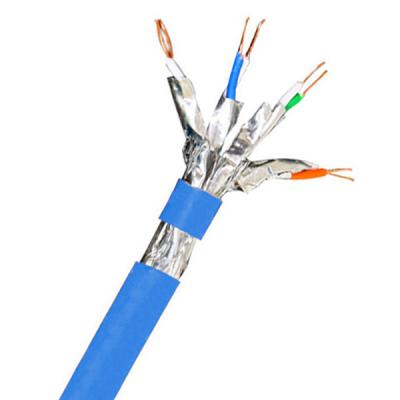 중국 1000FT SFTP CAT6A 케이블 23AWG LSZH 케이블 블루 재킷 500MHz 10Gbps 전송 판매용