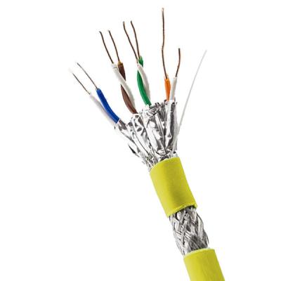 中国 黄色いLSZHジャケット SFTP CAT6Aケーブル 高速ネットワークケーブル 安全なデータ送信 販売のため