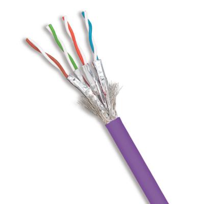 China Purple Cat7 SFTP 23AWG CPR Dca-S2 D2 A1 PVC Cable For 10Gbps Network 1000FT for sale