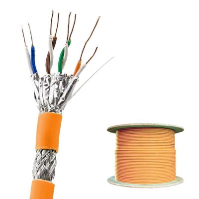 China 23AWG SFTP CAT7 Cable CPR Orange PVC Shielded Ethernet Cable Oxygen Free Copper for sale