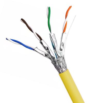 China 0.585mm Yellow Network Cable CAT7 SFTP For 600MHz Ultra Fast Data Transmission for sale