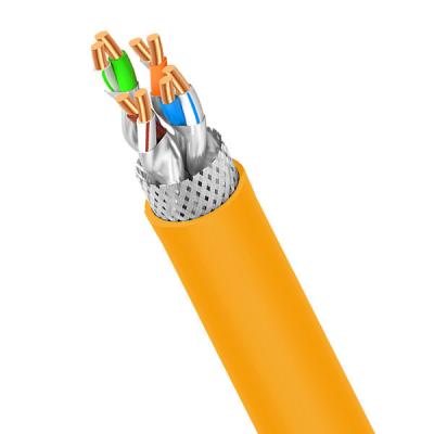 China Cat8 SFTP 22AWG Orange PVC 40Gbps For Data Center Cable 1000FT for sale