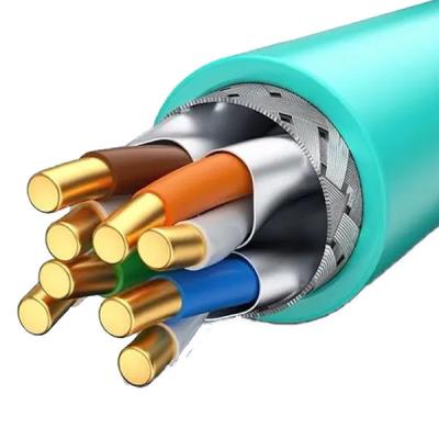 China LSZH verde SFTP CAT8 Cable 40Gbps Centros de datos Lan Cable pasa prueba de flujo 1000ft en venta