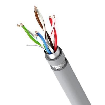 China 24AWG Bare Copper Gray Cat5e SFTP kabel PVC jas voor beveiligd netwerken 1000FT Te koop