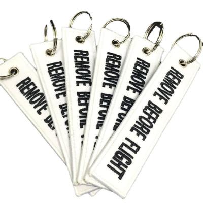 China Cheap Custom Embroidery Cloth Key Tag/Embroidered Key Chain Holder Key Promotion Throw Chain for sale