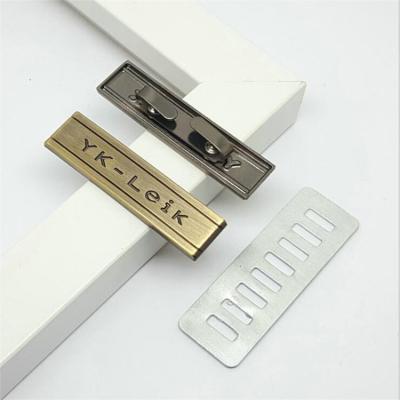 China China Brand Zinc Alloy Purse Tags Hats Logos Metal Engraved Labels For Handbags for sale