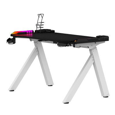 China Ergonomics Adjustable (Height) Angled Electric Height Adjustable Gaming Desk With RGB Lighting for sale