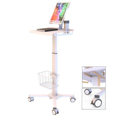 China Commercial Adjustable Mobile Computer Ward Hospital Trolley Telemedicine Carts Medicinal Tablet Hospital Furniture/Laptop Medical Pneumatic Furniture Size With Wheels for sale