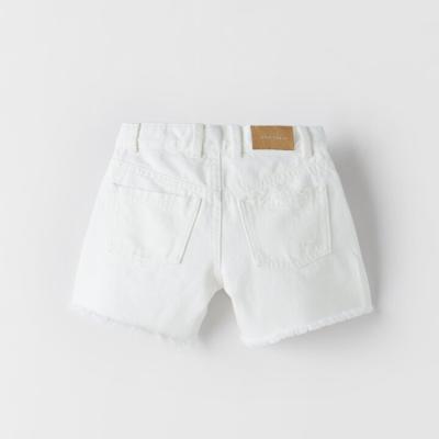 China Breathable White Pockets Jeans Pants Toddler Kids Clothing Girls Short Denim Shorts for sale